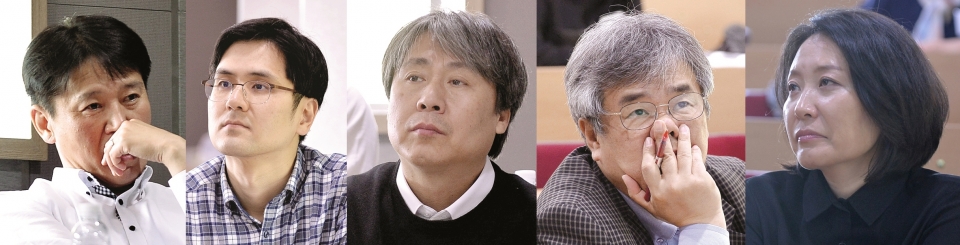 왼쪽부터 김명서 동강대학교 교수, 장민호 울산과학대학교 교학부처장, 홍명우 우송정보대학 LINC+사업 운영실장, 한광식 김포대학교 교수, 이정미 인덕대학교 학생처장