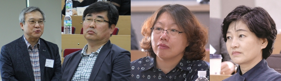 왼쪽부터 오석선 우송정보대학 발전기획단장, 강문상 인덕대학교 교수, 이태숙 강원관광대학교 NCS지원센터장, 나세리 한양여자대학교 교무처장.